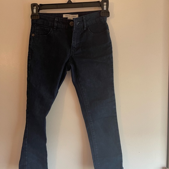 Forever 21 Girls Dark Navy Jeans Size 5/6 - Picture 2 of 6